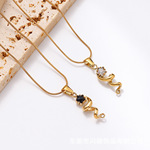 镶五角星锆石项链厂家批发女新款小众蛇形吊坠锁骨链轻潮蛇骨链