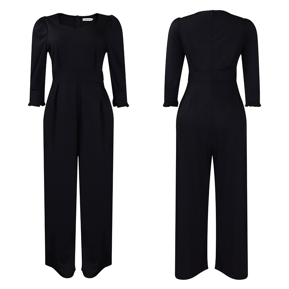 Damen Jumpsuit Langarm Lässig Weites Bein Für Den Winter_voghion.com