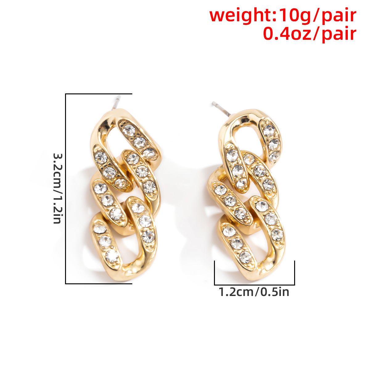 Simple Diamond Chain Earrings display picture 2
