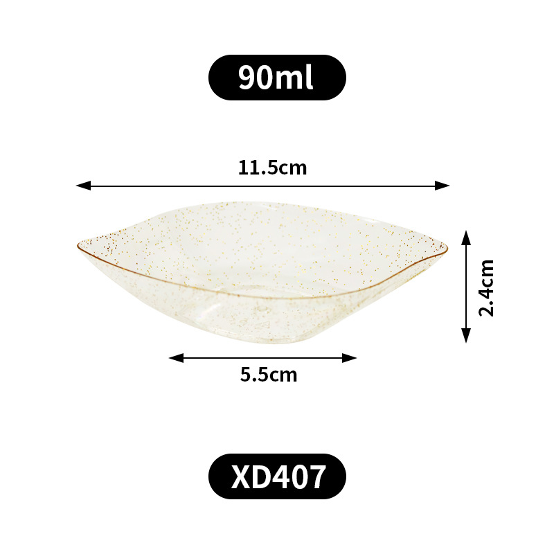 Juego de vajilla desechable transfronterizo con vasos de mousse con puntos dorados, mini platos de aperitivo de varios estilos, tazones de postre y platos, juego combinado de vajilla image 9
