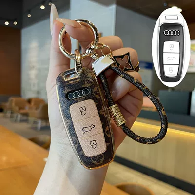 Suitable for Audi A6L Key Car key bag - type-d-key-cover-light-luxury-leather-rope