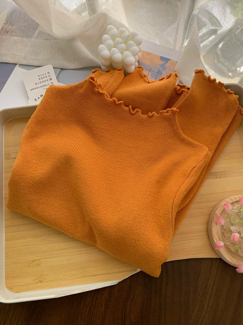 Теплый весенний вязаный свитер, западный стиль, Slim fit, высокий воротник