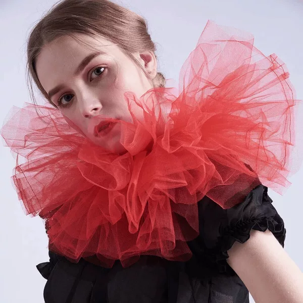Explosive-Style Women's Mesh Neck Cover, Bridal Stiff Mesh Fluffy Style Shawl Scarf, Neck Accessory, Fluffy Mesh Fake Collar Wholesale
