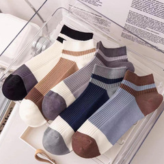 Thin sole socks for men and women, cotton socks for spring and summer, couple's color-matched dual-needle boat socks, Instagram trendy sports short socks, wholesale