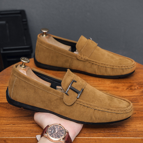 Men's Same Style Bean Pod Shoes Autumn Loafers Soft Sole Breathable Slip-On Casual Driving Shoes