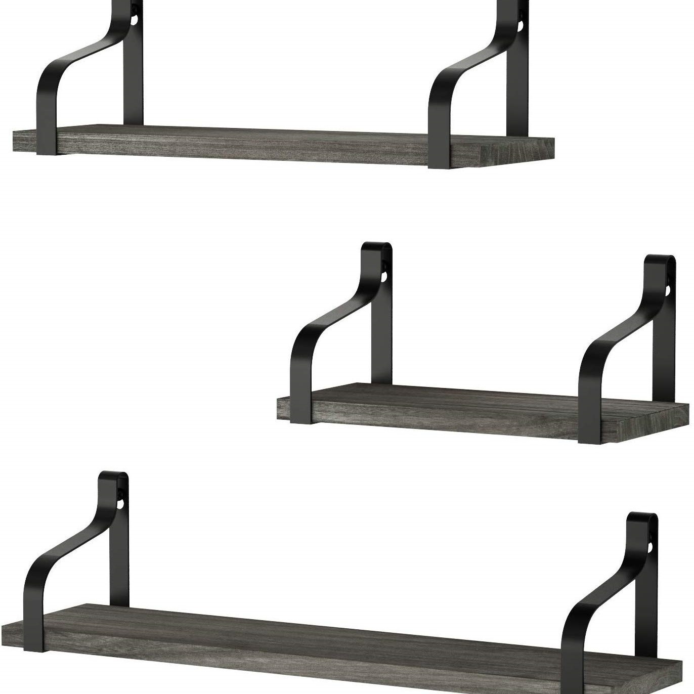 Amazon colgante de pared estante de madera flotante estante de almacenamiento de baño cocina sala de estar montado en la pared partición