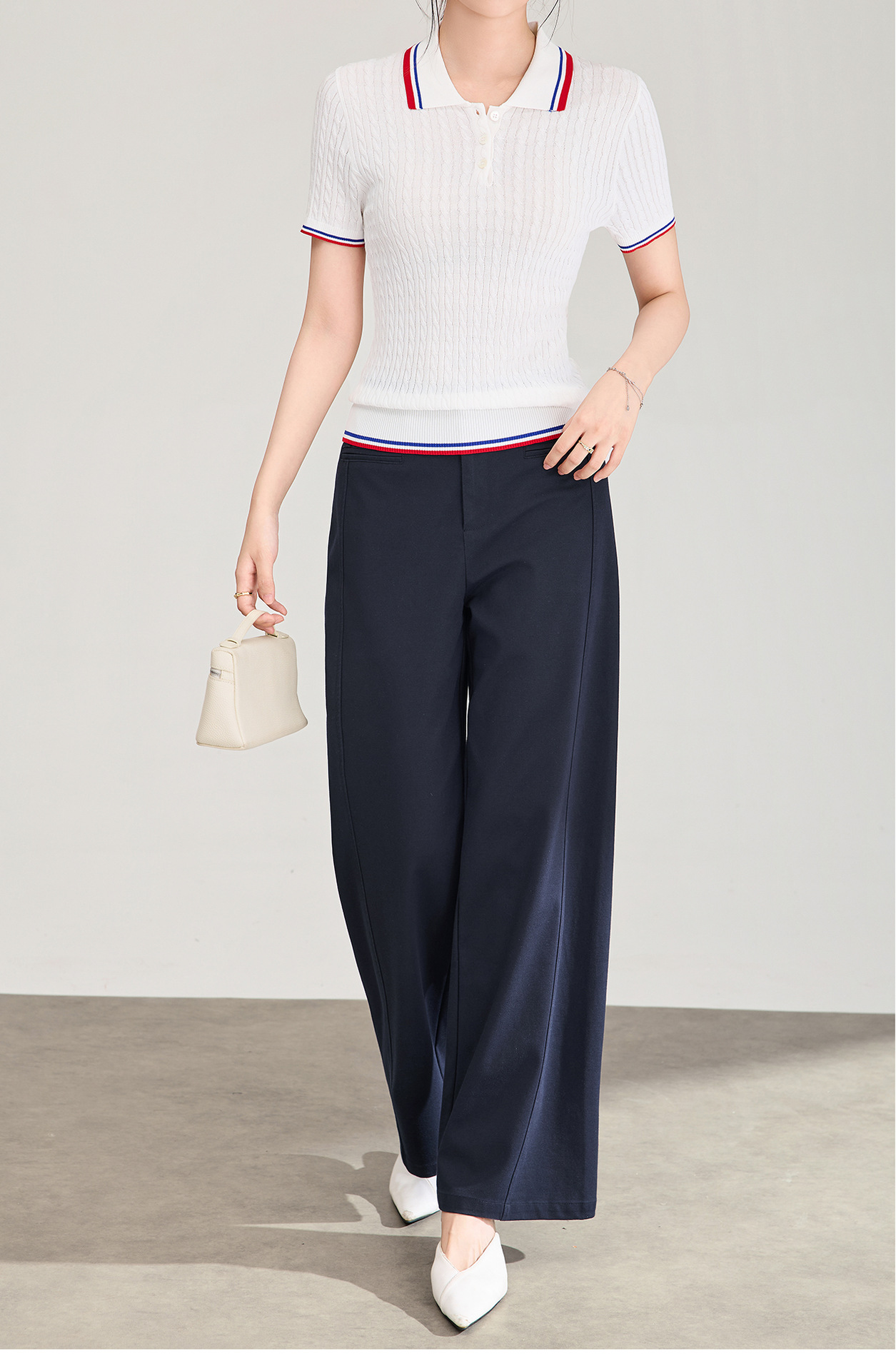 Quần culottes nữ ống rộng dáng lười, chất liệu tencel cotton mềm mại, cạp cao suông nhẹ — Xanh lông mòng đen chi tiết 10