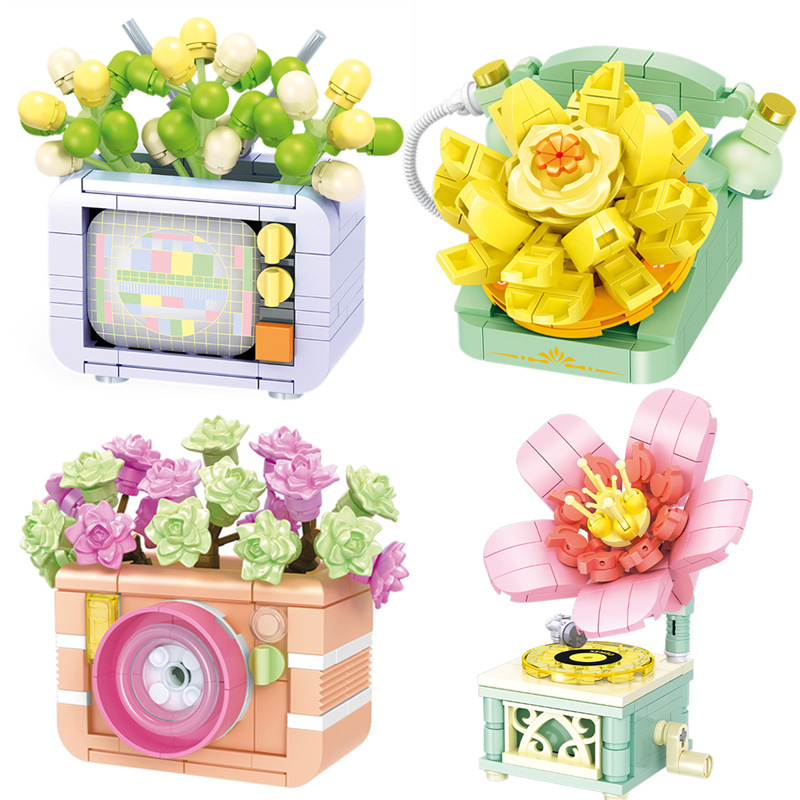 Senbao Building Blocks Compatible with Lego Children's Educational Assembled Retro Home Appliances Fleshy Toys Girls Puzzle Model