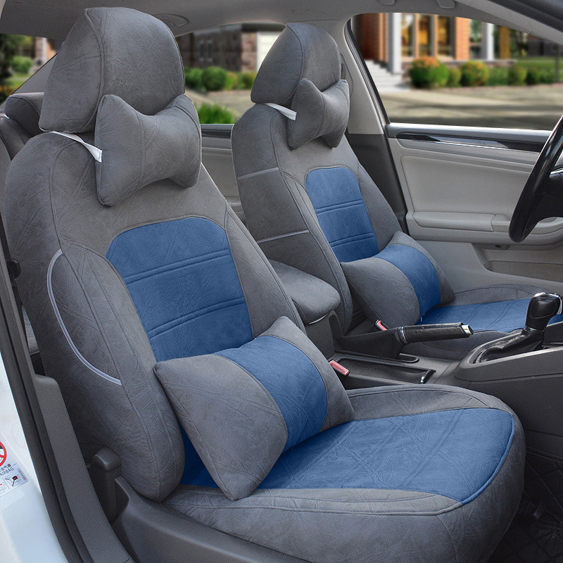 고급 테크니컬 천 - 그레이 + 블루 - 압착 스타일