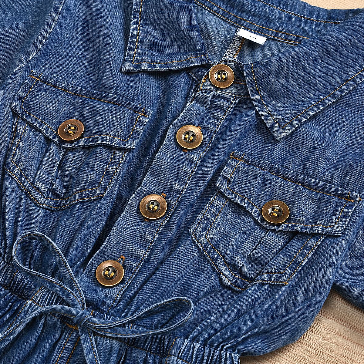 Comfortable fit of denim romper