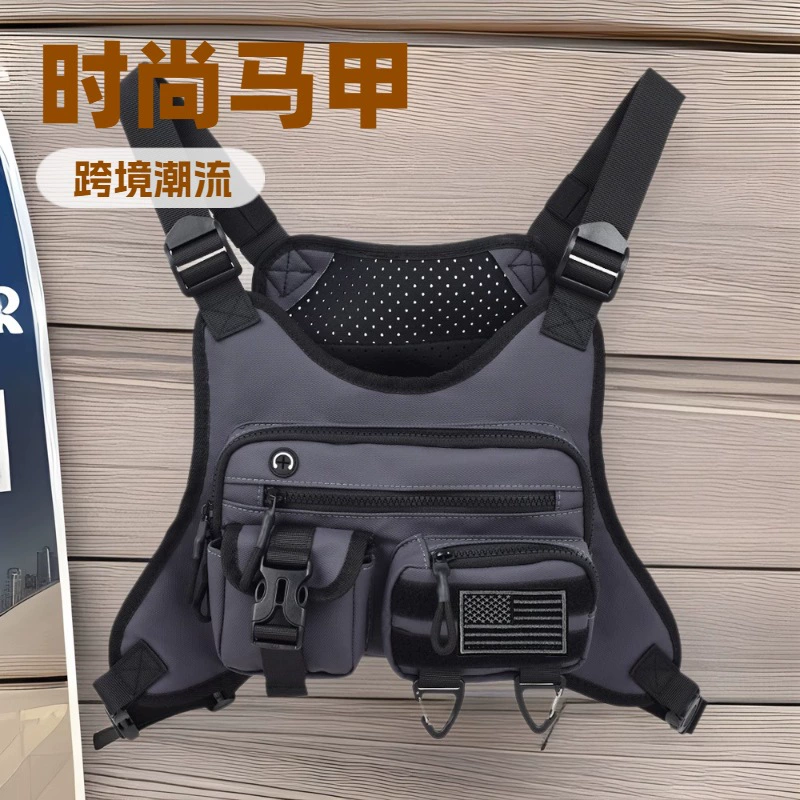 Модная повседневная функциональная сумка-жилет для езды на велосипеде, походная дорожная сумка-жилет, мужская нагрудная сумка, рабочий рюкзак, сумка для бега и фитнеса