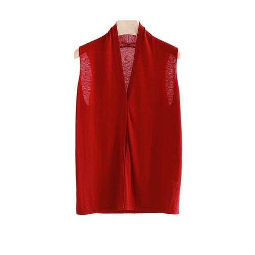 Autumn/Winter CHAO Fine Wool Invisible Collar Intellectual Commute Solid Color Knit V-Neck Cardigan Loose Fitting Slimming French Commute