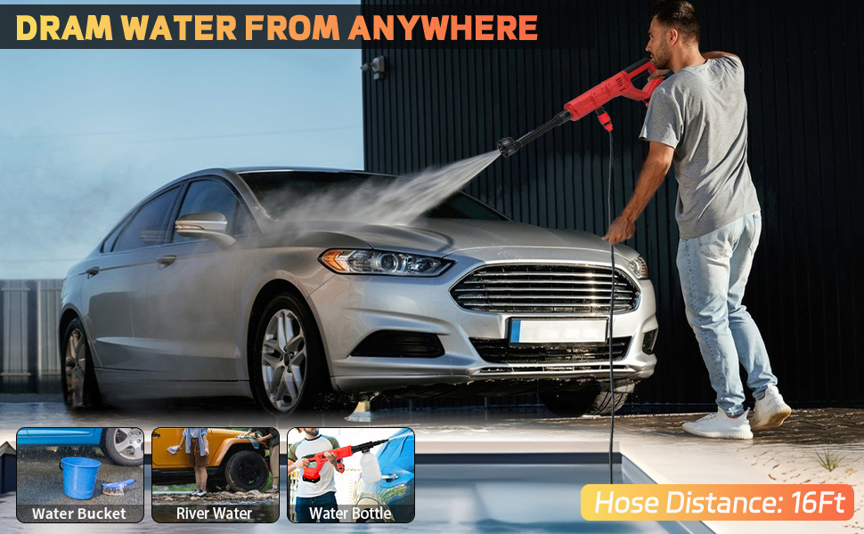 Household Washing Water Gun Cordless Lithium Battery High Pressure Washer