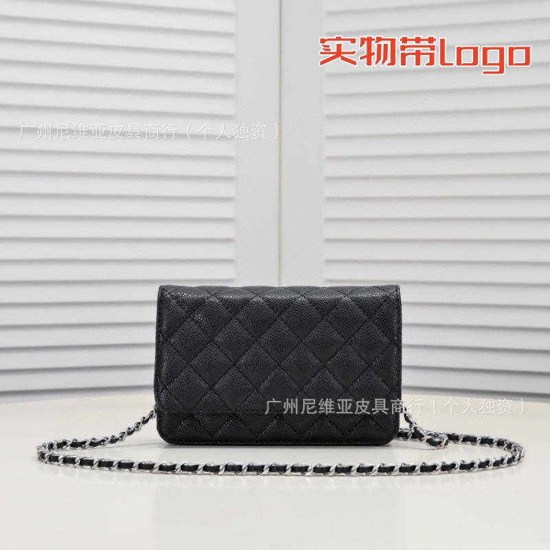 跨境新款经典小香风WOC 麻将信封包真皮单肩发财包斜跨式口盖女包