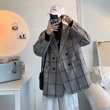 秋冬季毛呢外套男女同款韩版新款男士加厚大衣羊绒呢子休闲外套