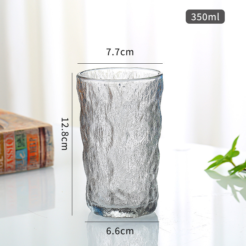 Taza de glaciar de vidrio simple taza de agua casera taza de jugo de cerveza transparente taza colorida taza de té de frutas