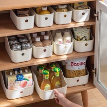 日本橱柜收纳盒办公桌面化妆品盒冰箱抽屉式收纳筐零食杂物储物盒