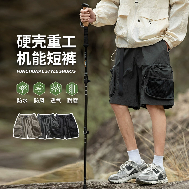 IZEXX прилив летом на открытом воздухе три спортивные шорты американский функционал ветер мульти карманные водонепроницаемые спортивные шорты мужской