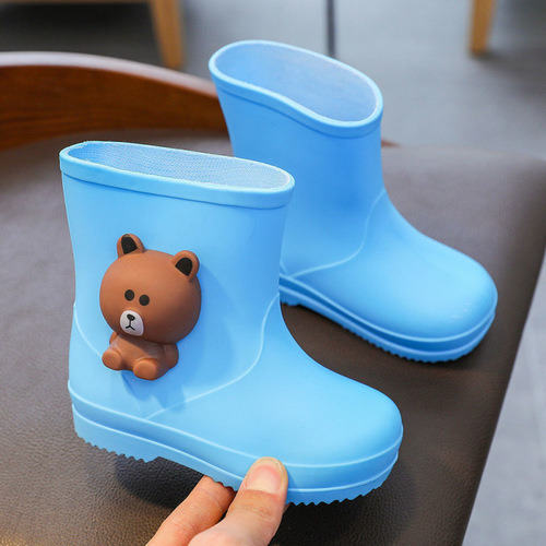Adorable Children's Rain Boots 2 Waterproof Baby Shoes Cartoon Age Kids Non-slip Rubber Rain Shoes Boot Covers