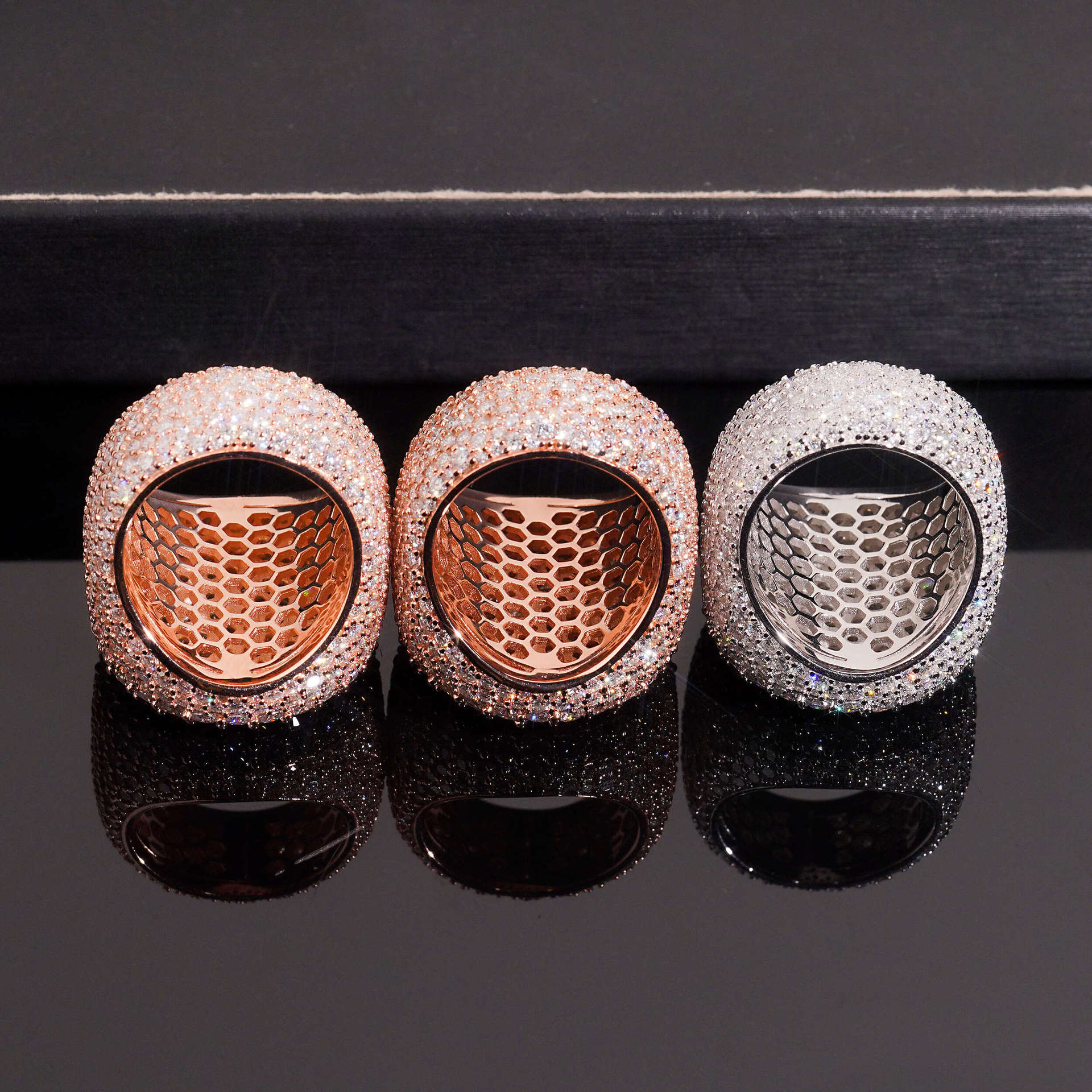 Vvs moissanite ring-set för män och kvinnor i sterlingsilver_voghion.com