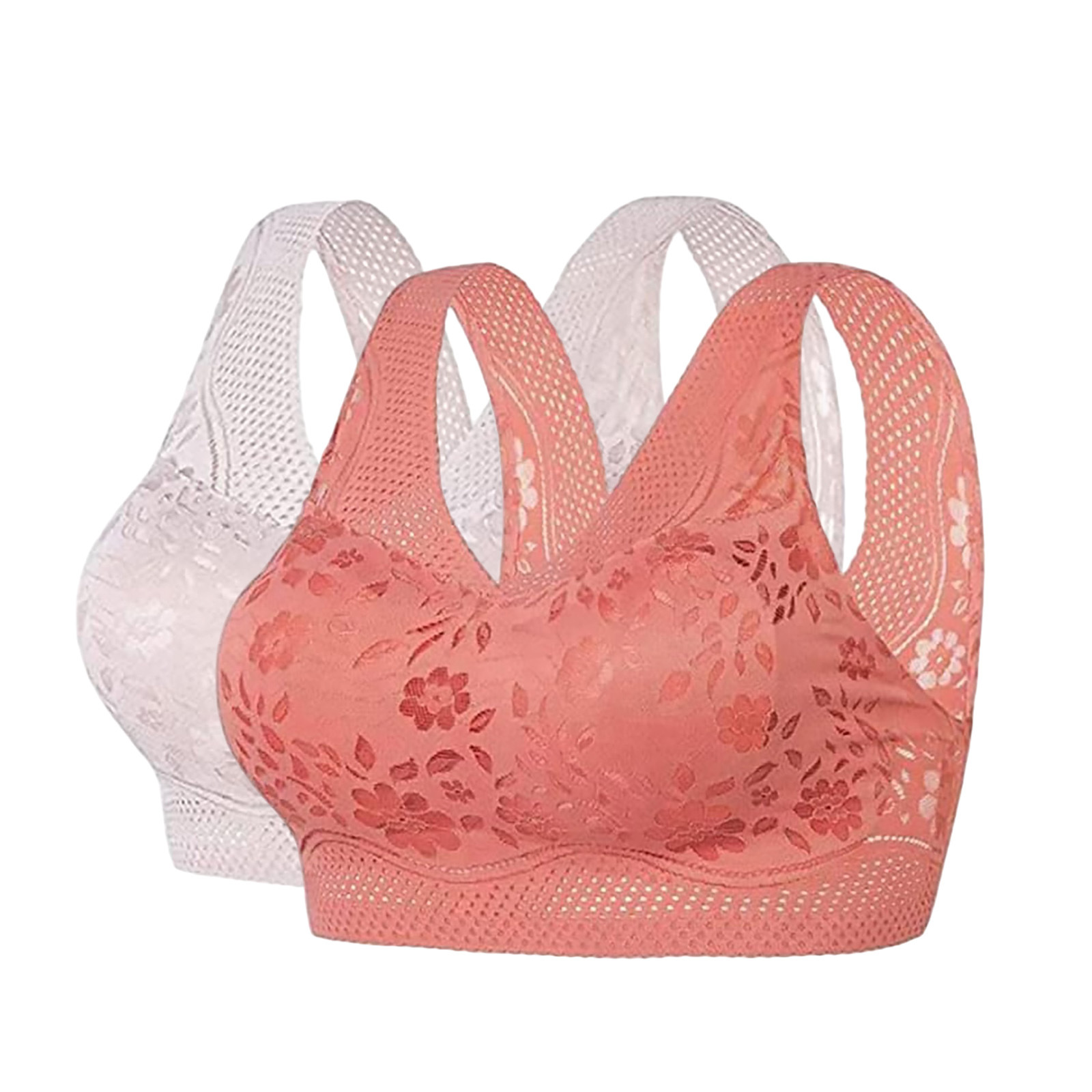 Estilo explosivo transfronterizo, ropa interior sin costuras, sujetador sin anillo de acero para mujer, sujetador fruncido, encaje sexy, espalda, pecho envuelto, chaleco de talla grande