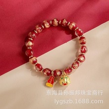 香灰金箔琉璃手串同款男女多宝吞金礼物情侣手链佛珠饰品招财批发