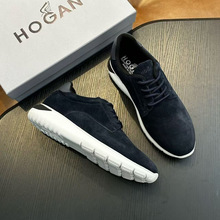 新款男士休闲鞋潮流时尚商务皮鞋真皮舒适防滑翻毛皮柔软舒适春季