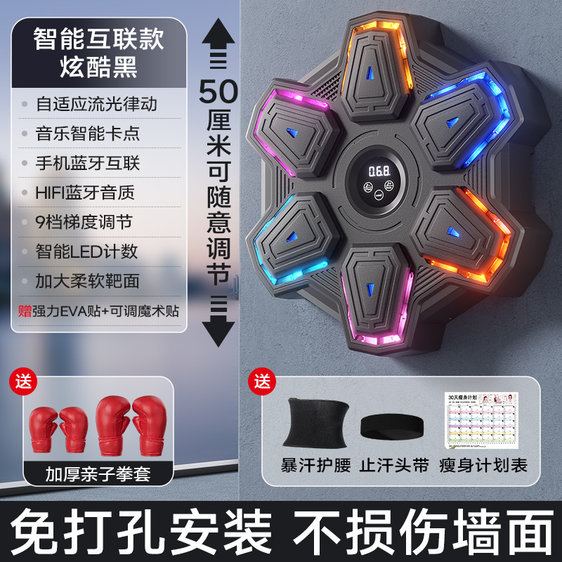 スマート音楽ボクシングマシン成人児童家庭用フィットネス音楽壁ターゲットボクシング神器散打訓練器材|undefined