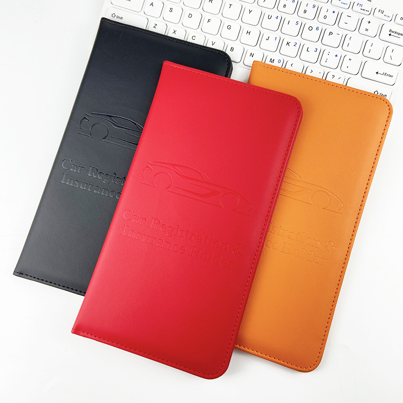 American Driver's License Large Capacity Storage Car Registration Documents Holder Insurance Information File Protection Case Leather Pouch Long Model