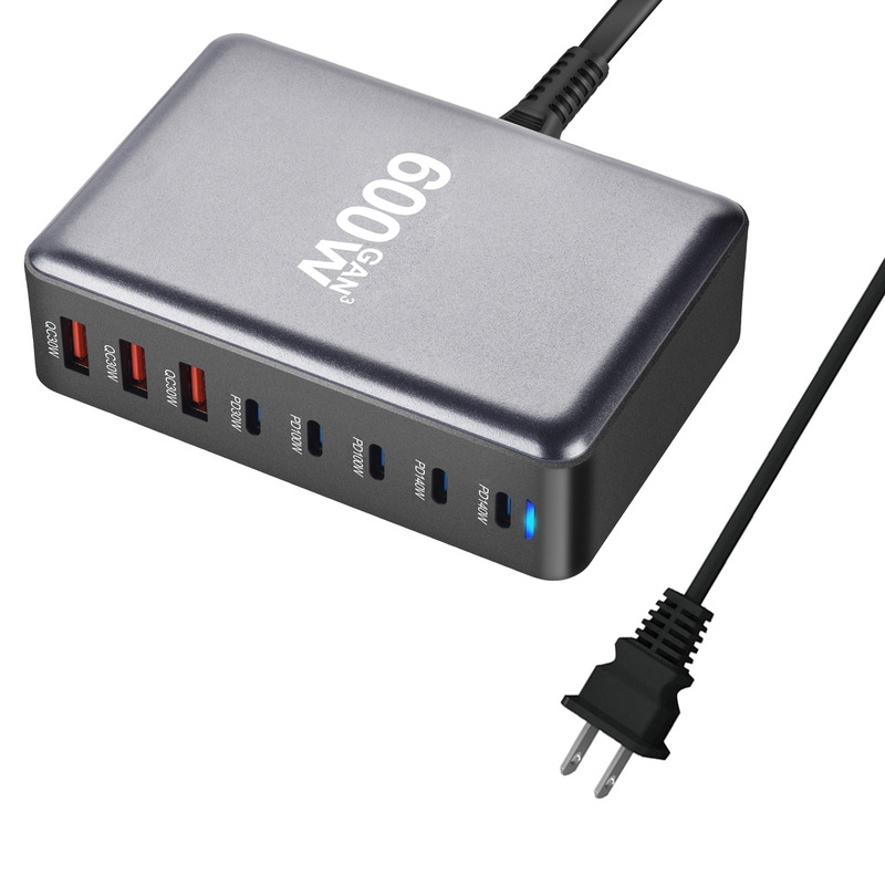 新しい 600 ワット窒化ガリウム PD3.1 デスクトップ充電器 5C3A 充電器多機能 PD 高速充電アダプタ|undefined