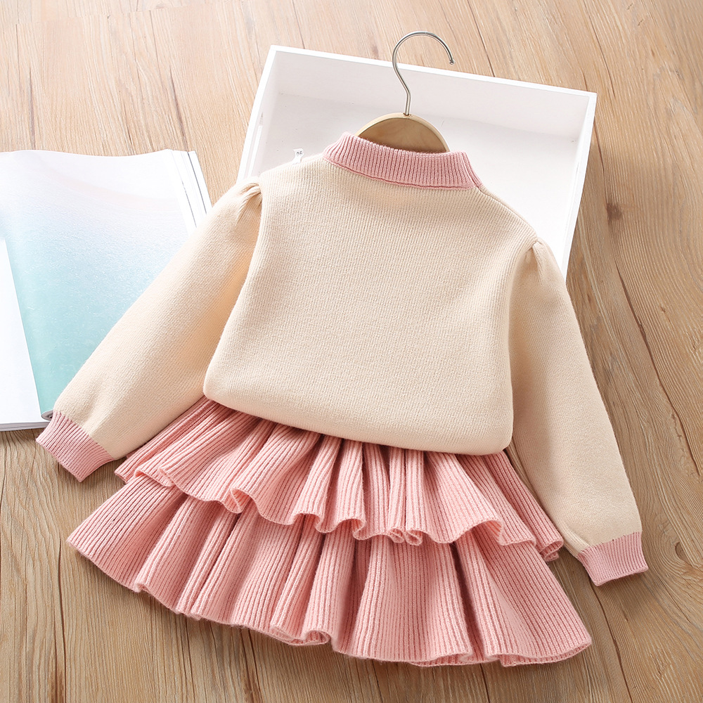 540g Weight Kids Clothing Sets Children's Clothing Type Long Sleeve Sleeve Length Polyacrylonitrile Fiber Fabric Type Skirt Sets Sets Type 2 Pieces Set Quantity Holiday, Banquet, Daily Occasion Round Neck Neckline Regular Fit Fit Type Heart Shape, Solid Color Pattern Winter, Spring, Autumn Season Girl'S Gender Casual, Elegant, Simple Style Style Casual Elegant Simple Style Heart Shape Solid Color Polyacrylonitrile Fiber Girls Clothing Sets 3