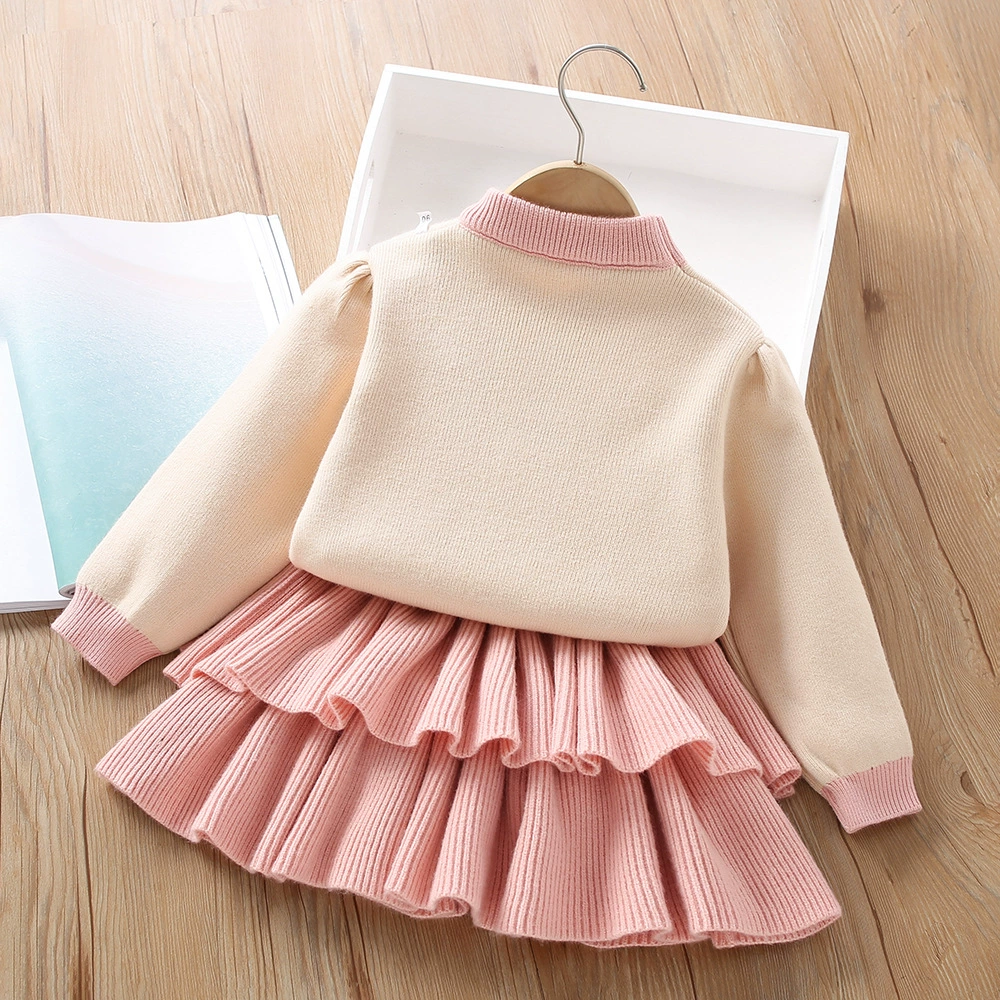 Sweater, demi-season set, colored knitted long-sleeve, Korean style, western style