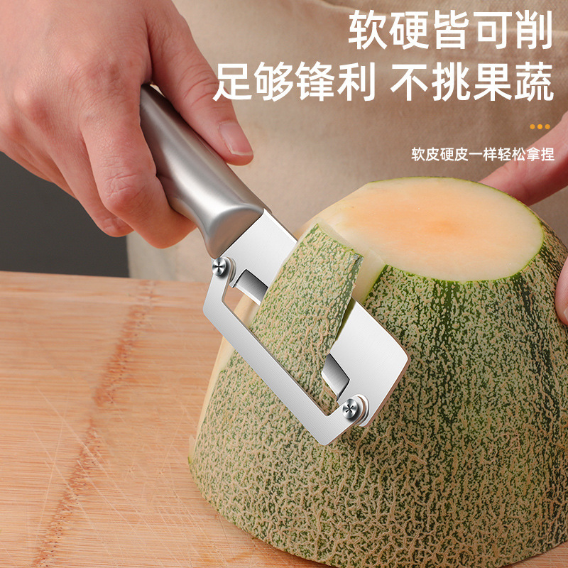 Cuchillo de peeling de acero inoxidable para pelar calabaza, cuchillo de peeling de calabaza, cuchillo multifuncional para pelar calabaza y fruta, cuchillo de piña comercial