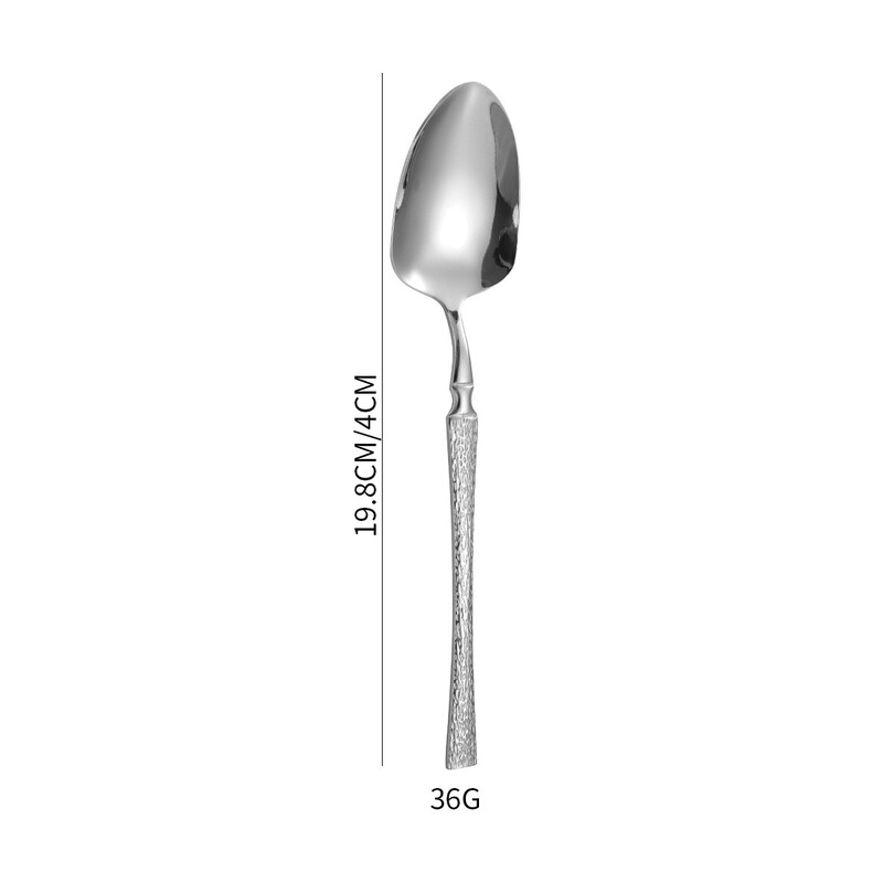 アマゾンの木の紋様の小さい腰の食器のセットのステンレスのハンマーの紋様の洋食の食器のホテルのレストランのナイフのフォークのスプーンのセット|undefined