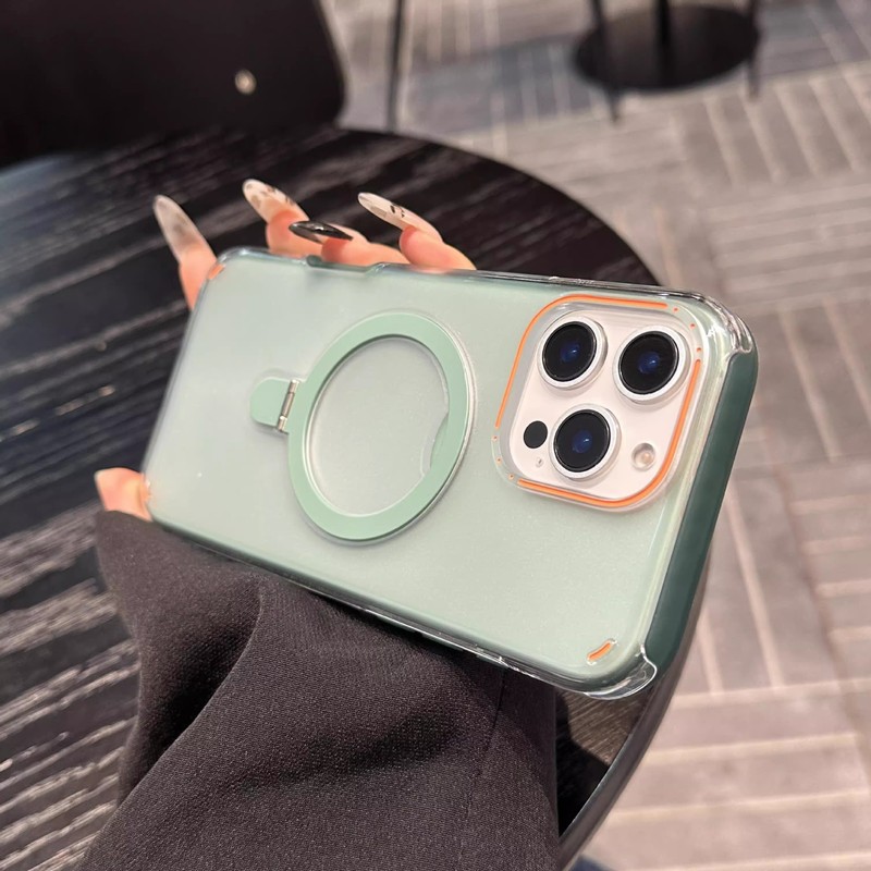 iPhone16 に適したカラフルなツーインワンつや消し携帯電話ケース磁気ホルダー Apple 15Promax 保護カバー 13|undefined