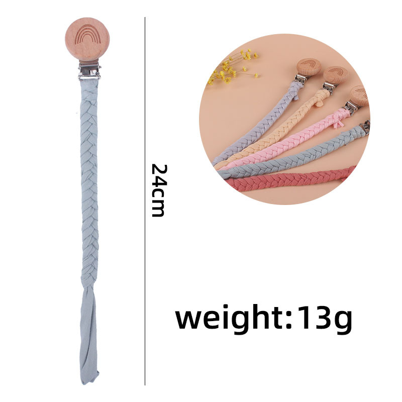 Suministros para bebés Arco Iris Haya pezón clip bebé creativo hecho a mano algodón tejido pezón cadena anti-caída Nuevo