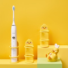 バスアメニティパンチフリー収納ラックかわいい小さなアヒル漫画歯ブラシ収納ラック電動歯ブラシラック