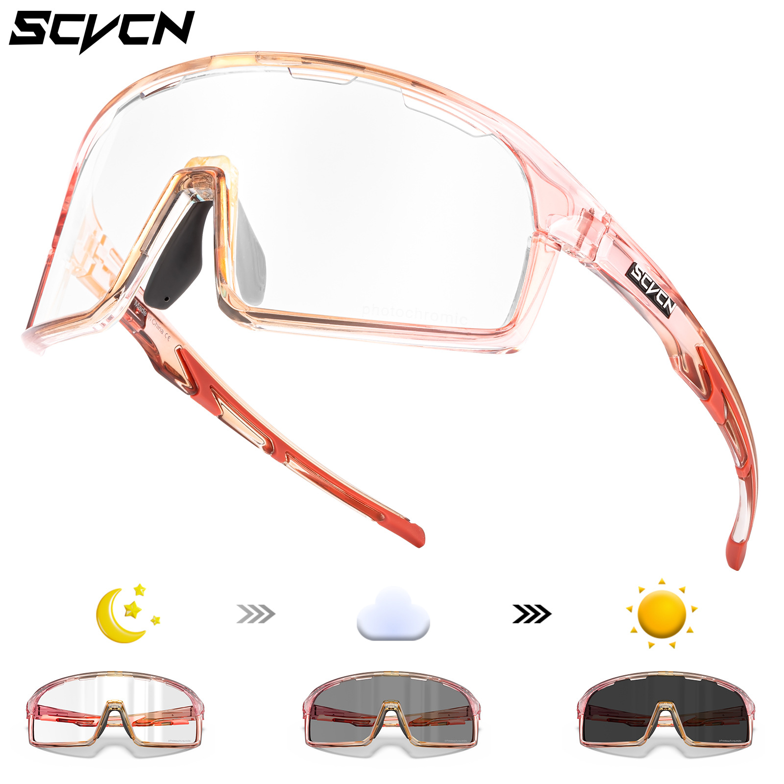 Gafas Fotocromáticas de Ciclismo TR90 Anti-viento para Bicicleta de Montaña