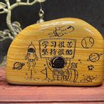 松花石雕刻摆件松花砚学习很苦学习题材书桌镇纸送孩子礼物5-10cm