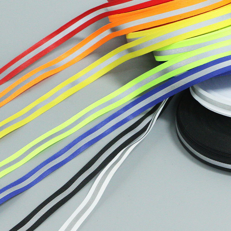 F10夜光反光条环卫服装服饰警示带彩色涤纶反光织带手工DIY辅料绳