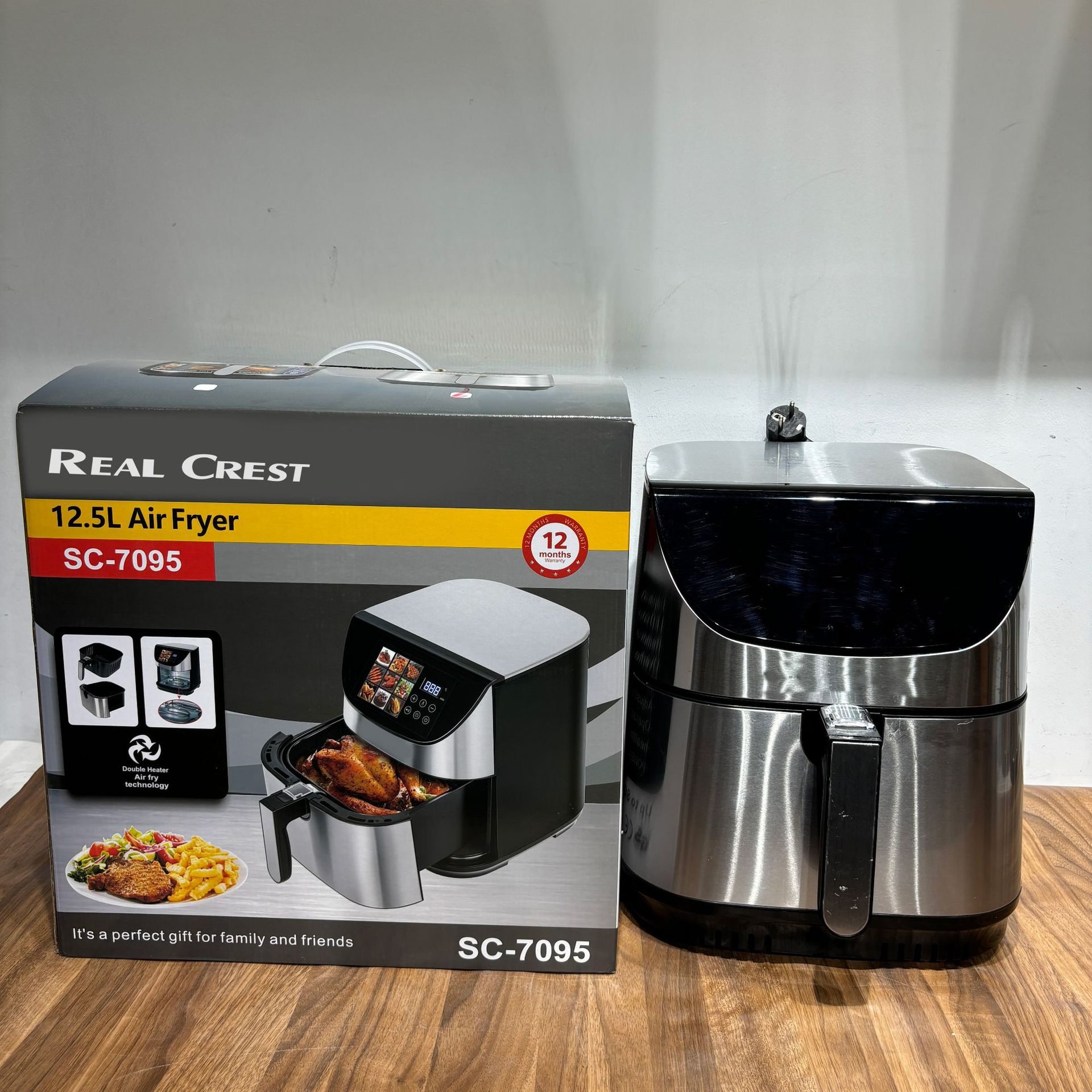 Factory Ready Stock, Hardware Model, Large-Capacity Air Fryer, Smart Touch Screen 220V Air Fryer, Cross-Border Global