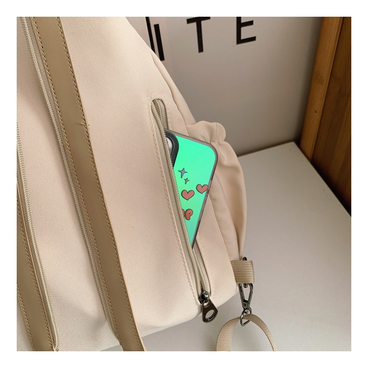 Cross-border women's multi-functional backpack, canvas chest bag, single-shoulder crossbody bag, multi-layered casual large-capacity bag undefined