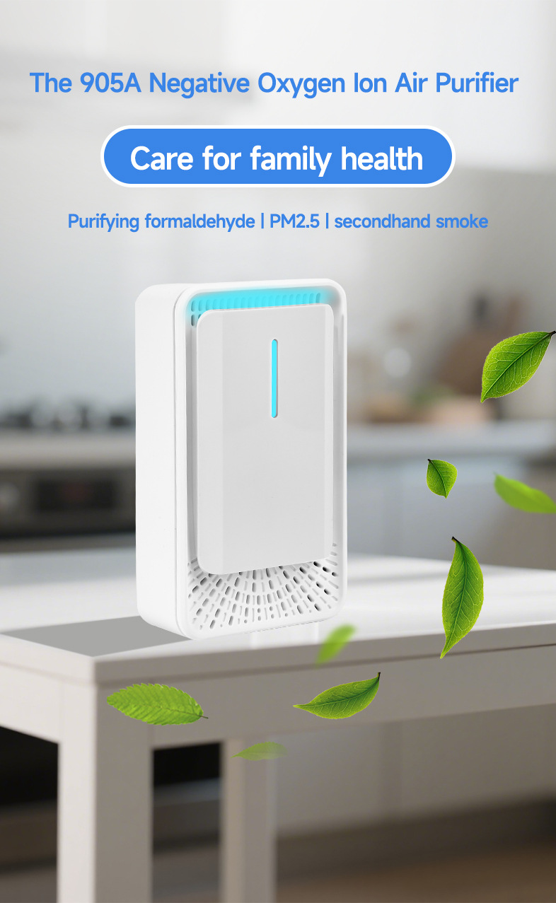 Luftreiniger mit negativen Ionen, intelligente Sterilisierung, Rauchabzug, Geruchsbeseitigung, schnelles PM2.5 Plug-and-Play-Modell für Haus und Büro