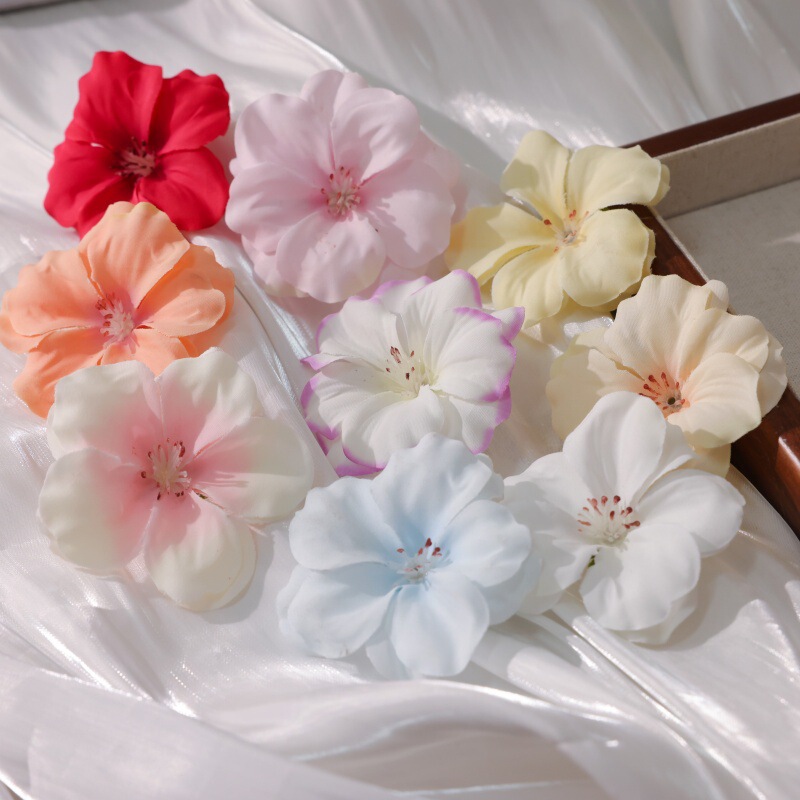 Simulation cherry blossom diy hand shooting props hair accessories antique hydrangea Chinese clothing headdress super fairy jewelry flower head wholesale