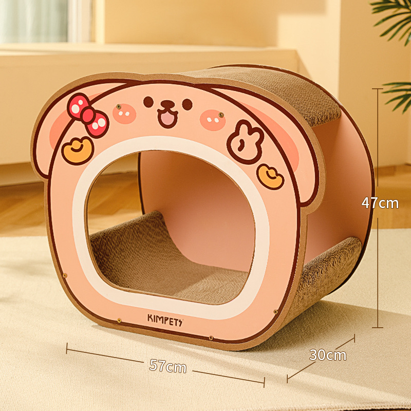 Conejo de dibujos animados gato tablero del rasguño nido resistente a los arañazos resistente al desgaste papel corrugado nido de gato Super gran espacio libre no es fácil dejar caer restos nido de gato