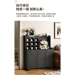 家庭用無垢材サイドボード、小型コーヒーキャビネット、ハイキャビネット、一体型収納キャビネット、壁掛けリビングルーム、超狭いティーキャビネット
