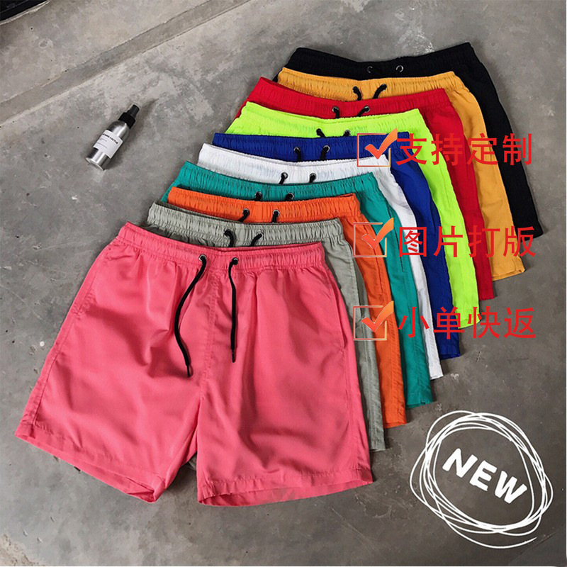 2026 Summer Men's Casual Shorts Candy Color Five-Point Shorts Men's Ten-Color Foreign Trade Beach Shorts Dropshipping K02