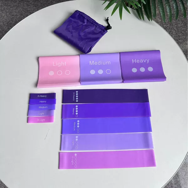 Tpe Leg Training and Rehabilitation Belt Purple Gradient Set Elastic Band Elastic Loop Stretching Belt Resistance Band Manufacturer