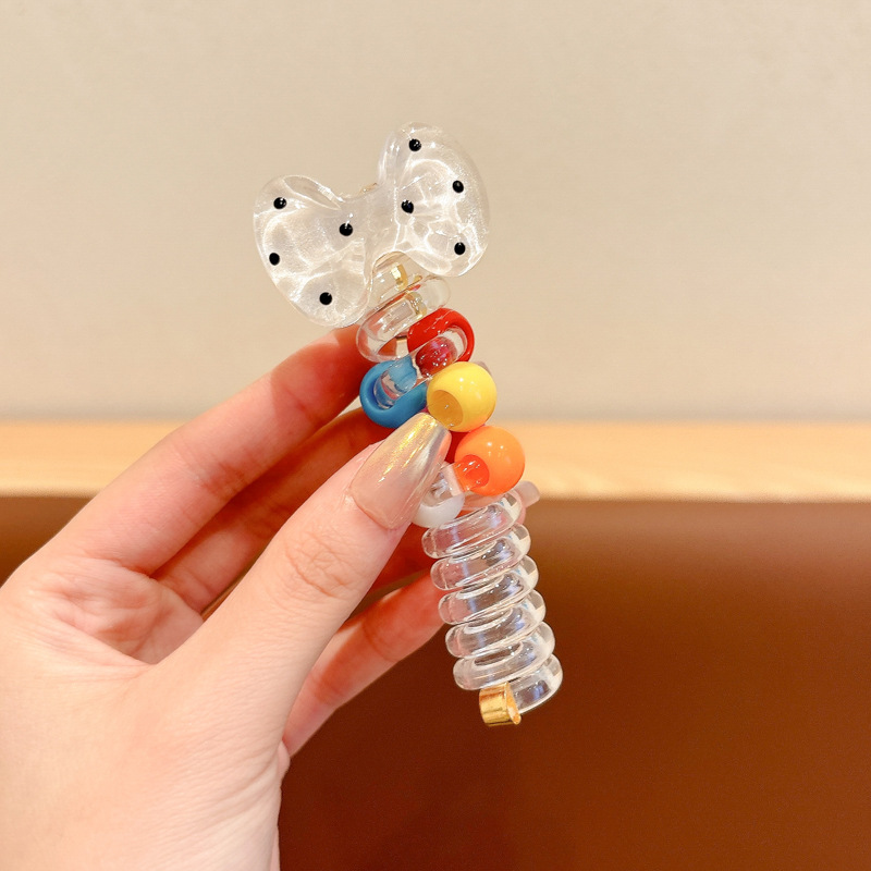 Dulce amor burbuja trenza línea telefónica bucles de cabello lindas chicas trenzadas de cabello de cola de caballo cuerda de cabello elástica