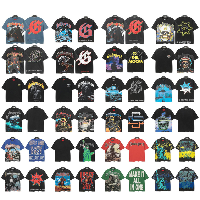 25Sss New Trendy American-Style Skull Rock Band Basketball Loose Short-Sleeve T-Shirt Unisex Cross-Border Wholesale